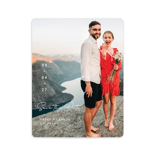 Modern Photograph Save The Date Magnets - Grey