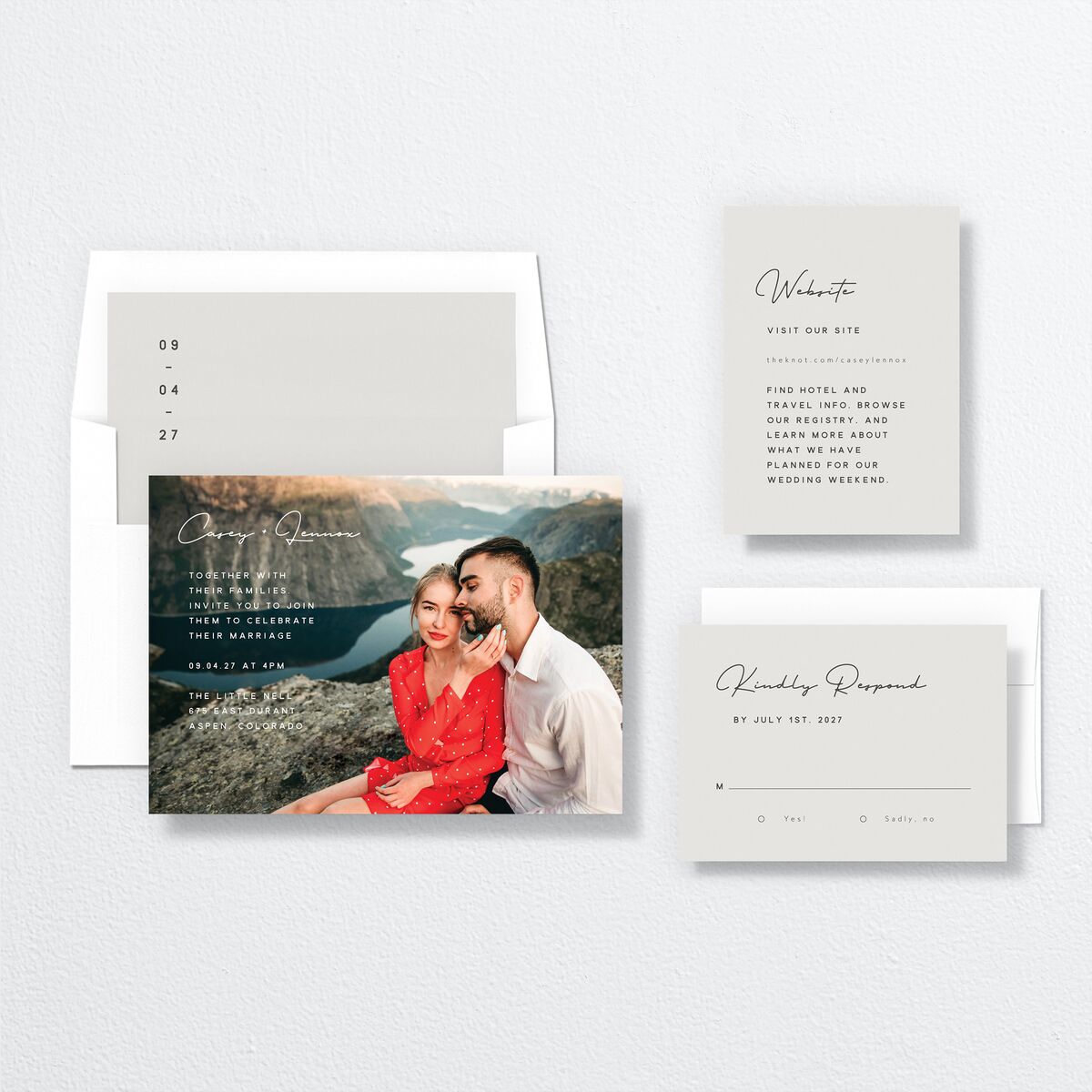 Modern Photograph Wedding Invitations Mist Signature No