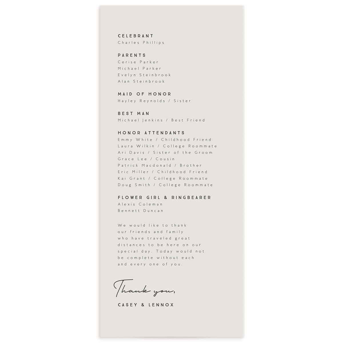 Minimalist Photography Wedding Programs Silver Signature