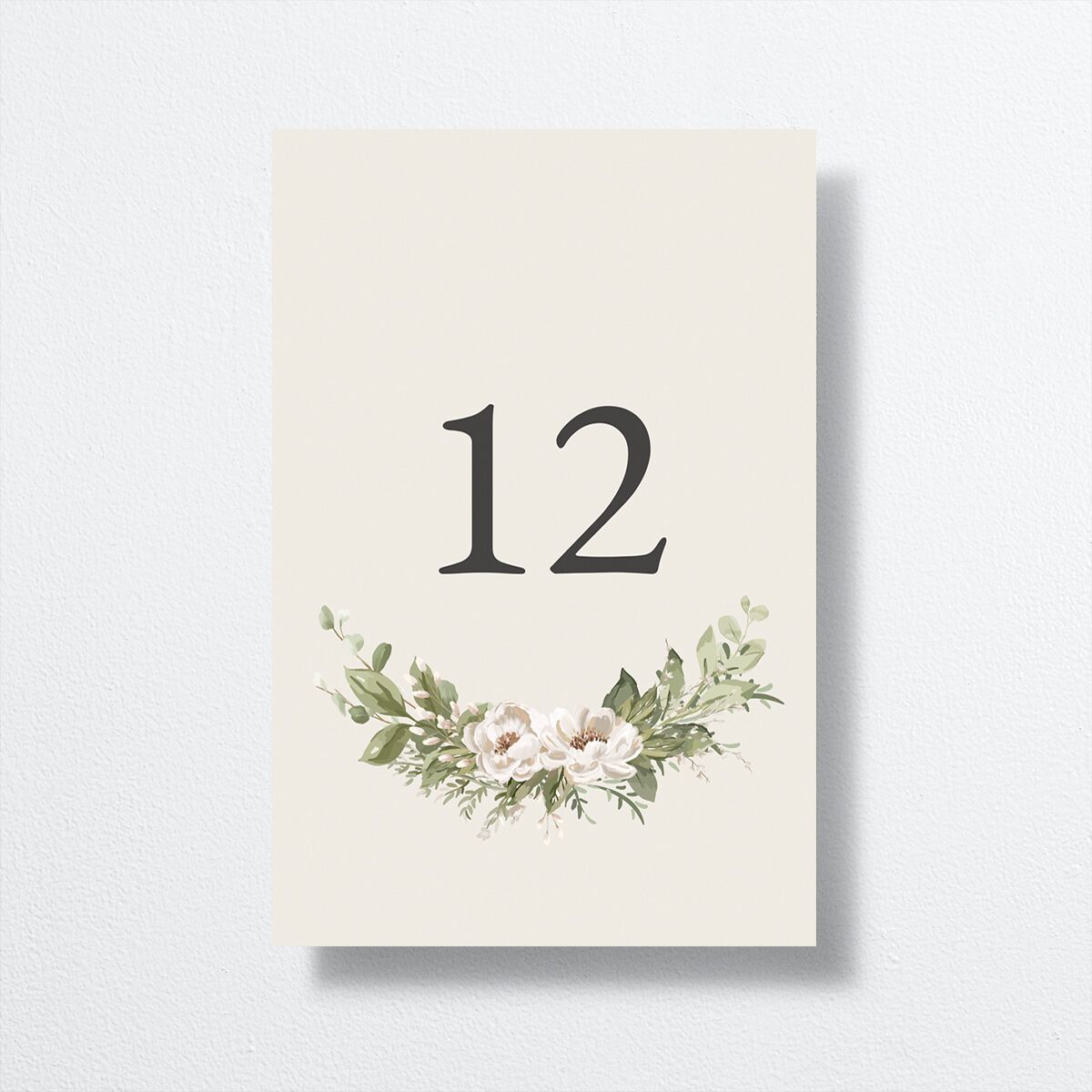 Greenery Laurel Table Numbers Champagne Signature