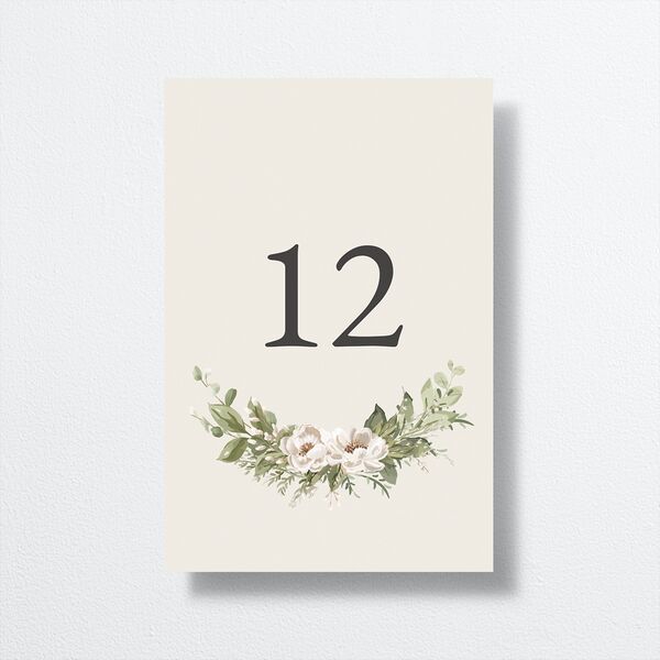 Greenery Laurel Table Numbers Champagne Signature