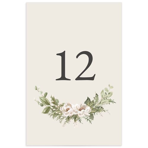 Greenery Laurel Table Numbers Champagne Signature