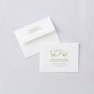 Vintage Toile Save the Date Petite Cards Dark Camo Signature smooth Blank No Standard