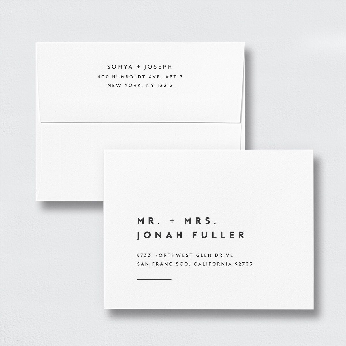 Simply Modern Thank You Card Envelopes White Standard Pure White Both Recipient and Return Addresses Signature