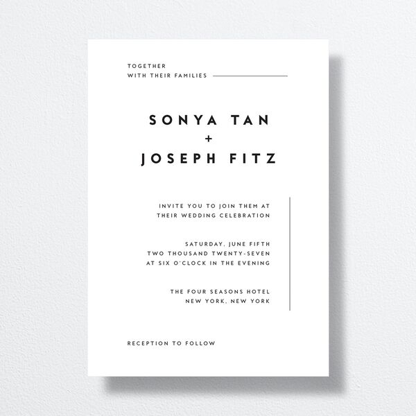 Simply Modern Wedding Invitations front in White