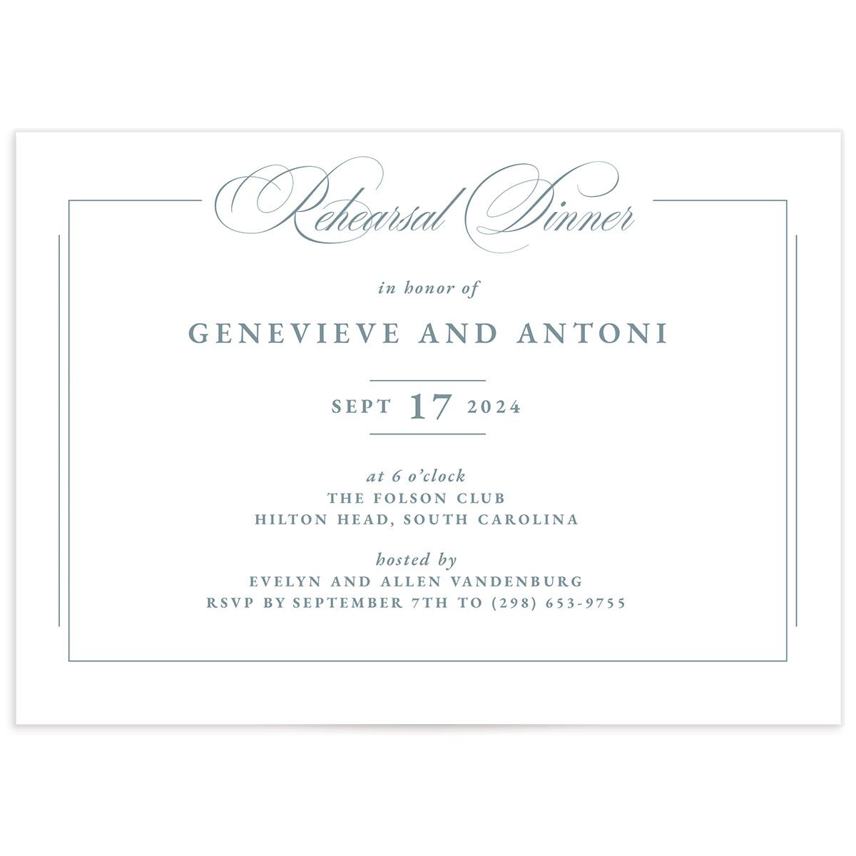 Elegant Photograph Rehearsal Dinner Invitations