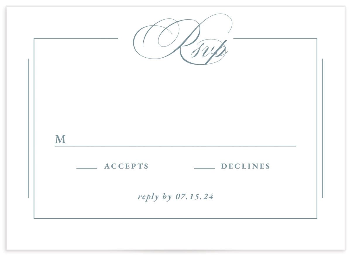 Elegant Photograph Wedding Response Cards Dusty Blue Signature