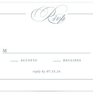 Elegant Photograph Wedding Response Cards Dusty Blue Signature