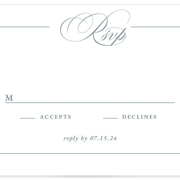 Elegant Photograph Wedding Response Cards Dusty Blue Signature