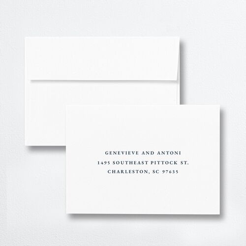 Elegant Photograph Wedding Response Card Standard Envelopes White Standard Moody Blue Return Address Signature
