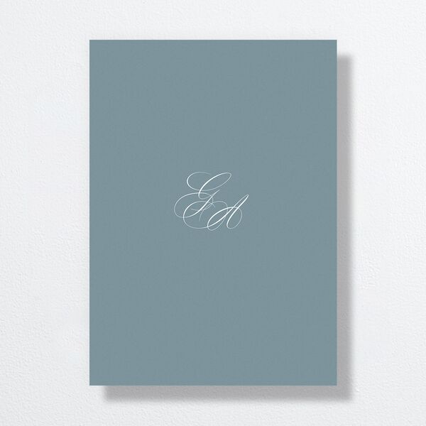 Elegant Photograph Wedding Invitations Dusty Blue Signature No Standard