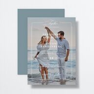 Elegant Photograph Wedding Invitations Dusty Blue Signature No Standard