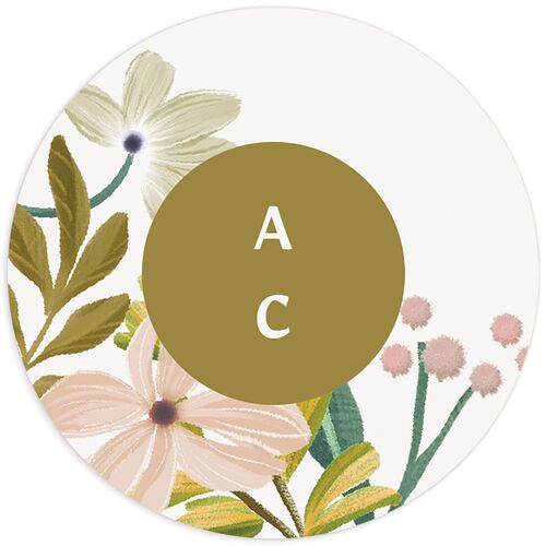 Vintage Garden Wedding Stickers Pink Cotton Sticker