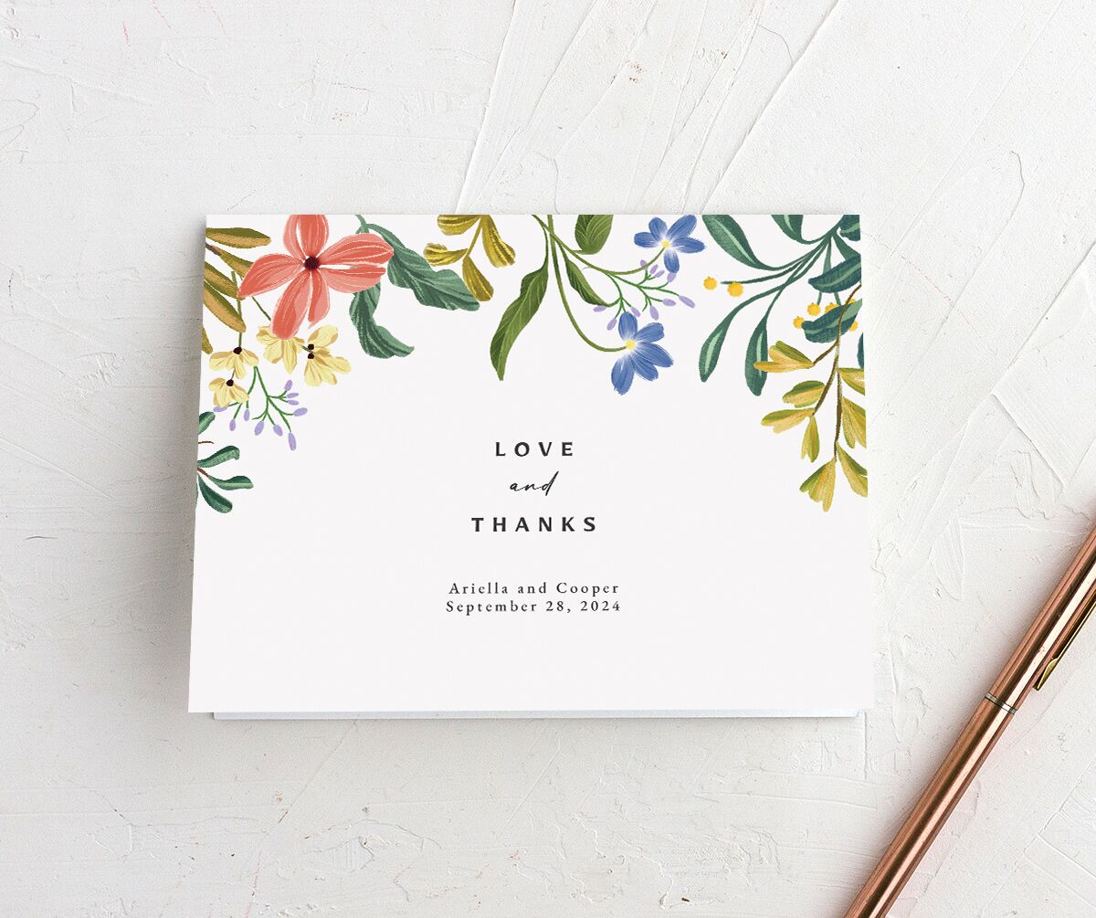Vintage Garden Thank You Cards Rose Gold