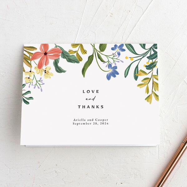 Vintage Garden Thank You Cards Rose Gold