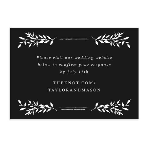 Monogram Garland QR Code RSVP Cards Midnight Signature Standard