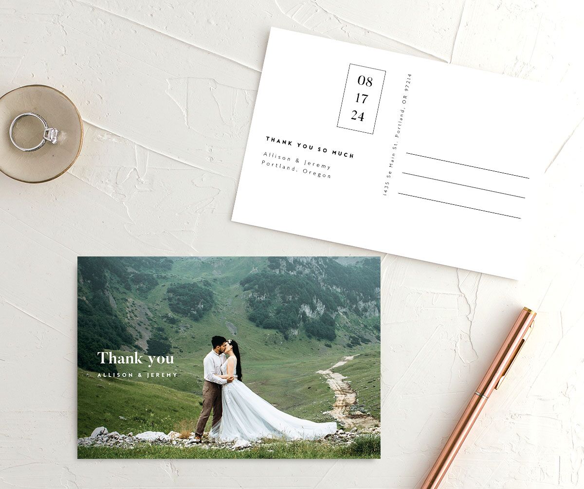 Minimal Photograph Thank You Postcards Pure White