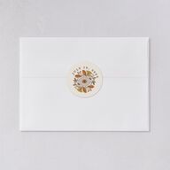 Intricate Vintage Wedding Stickers Tan Circle