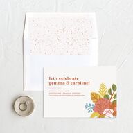 Retro Floral Bridal Shower Invitations Camel Signature
