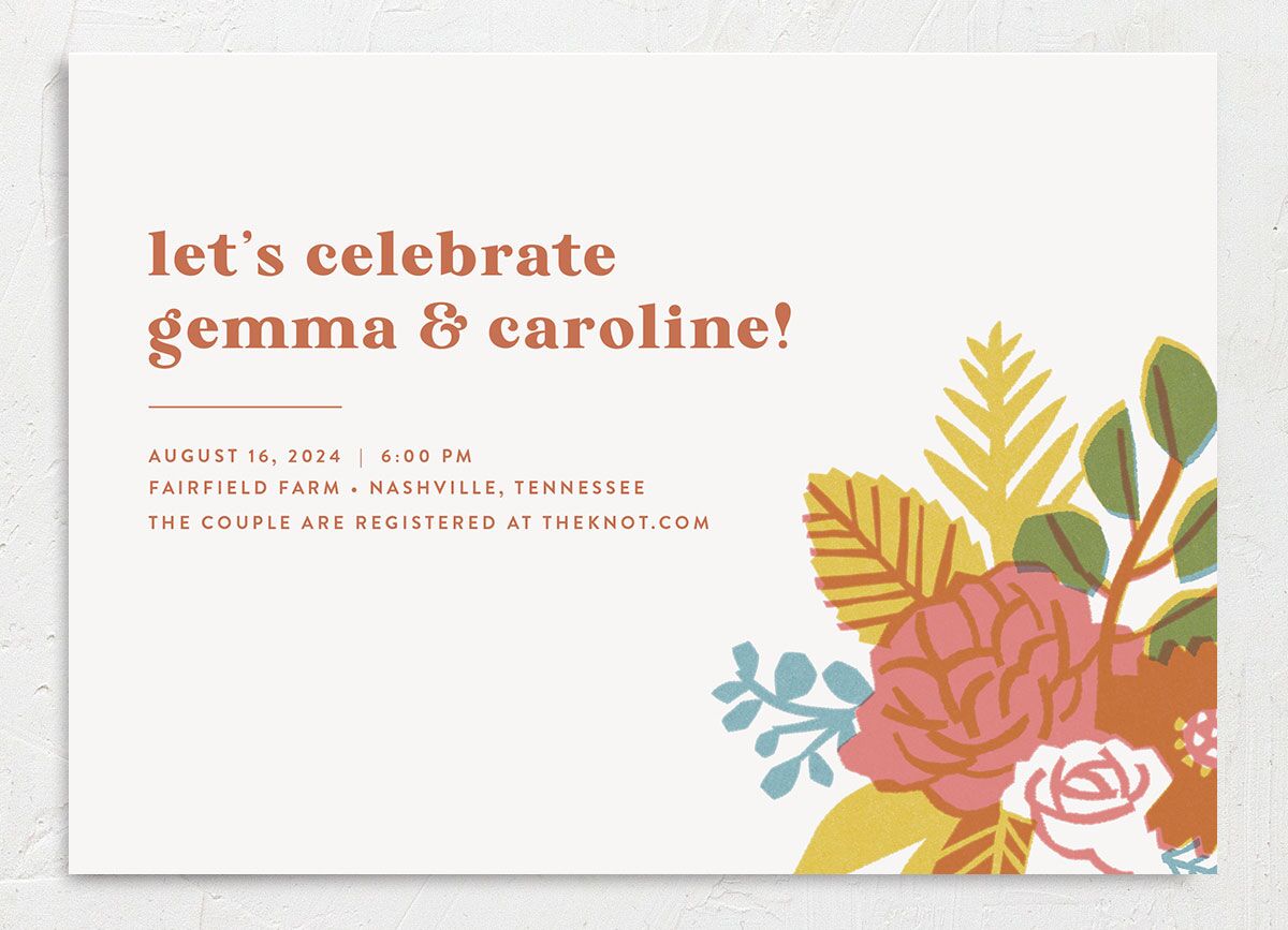 Retro Floral Bridal Shower Invitations Camel Signature