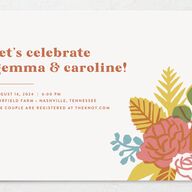 Retro Floral Bridal Shower Invitations Camel Signature