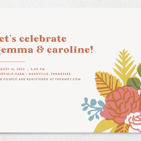 Retro Floral Bridal Shower Invitations Camel Signature