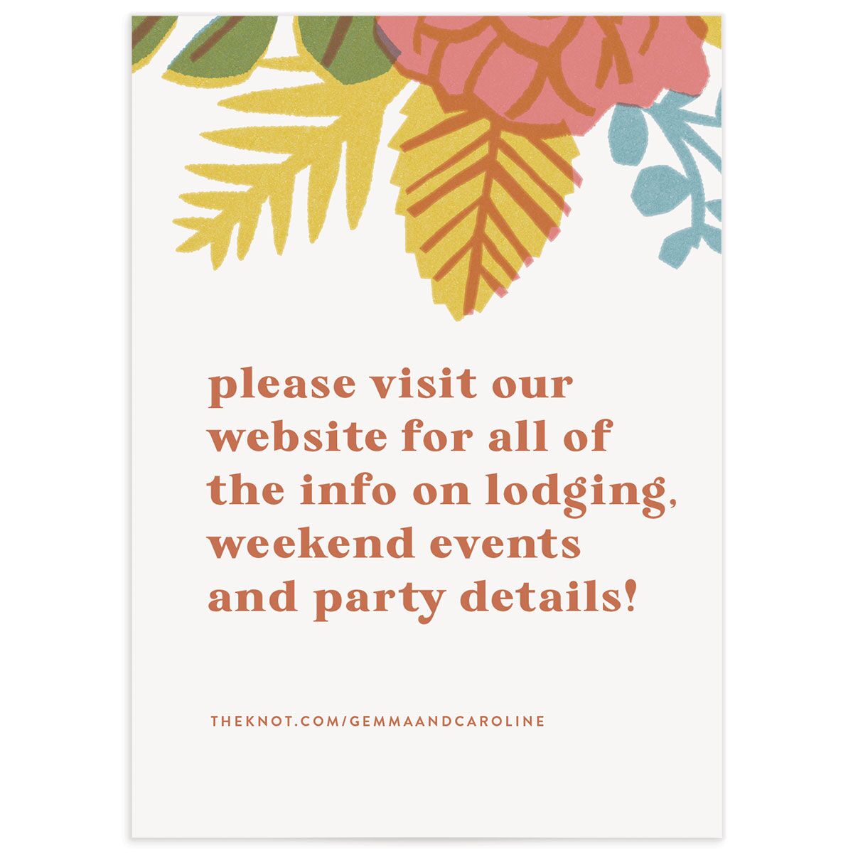 Retro Floral Wedding Enclosure Cards