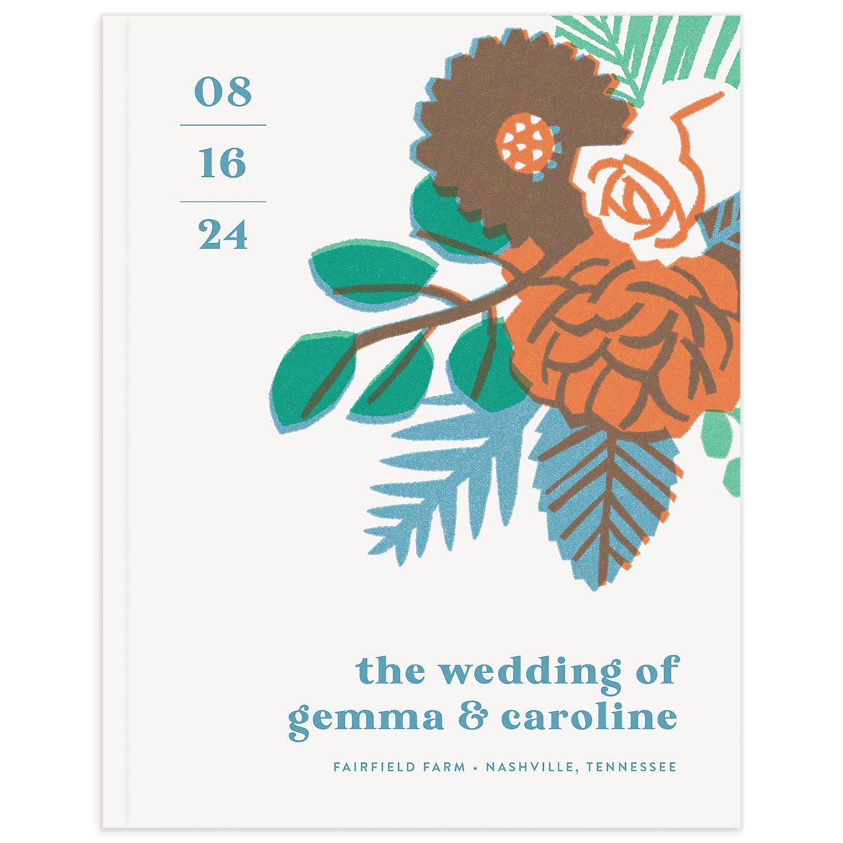 Retro Floral Wedding Guest Book