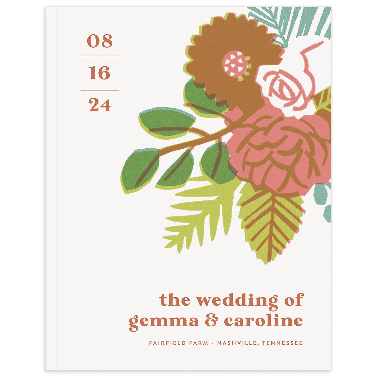 Retro Floral Wedding Guest Book
