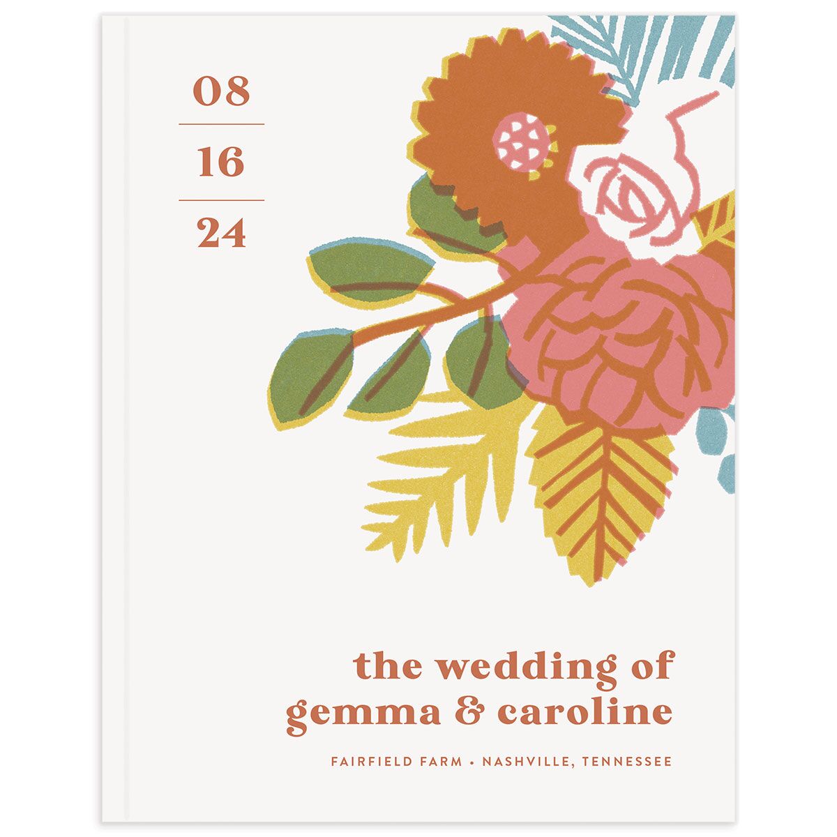 Retro Floral Wedding Guest Book