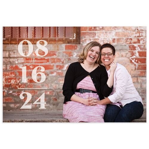 Retro Floral Save the Date Postcards Slate