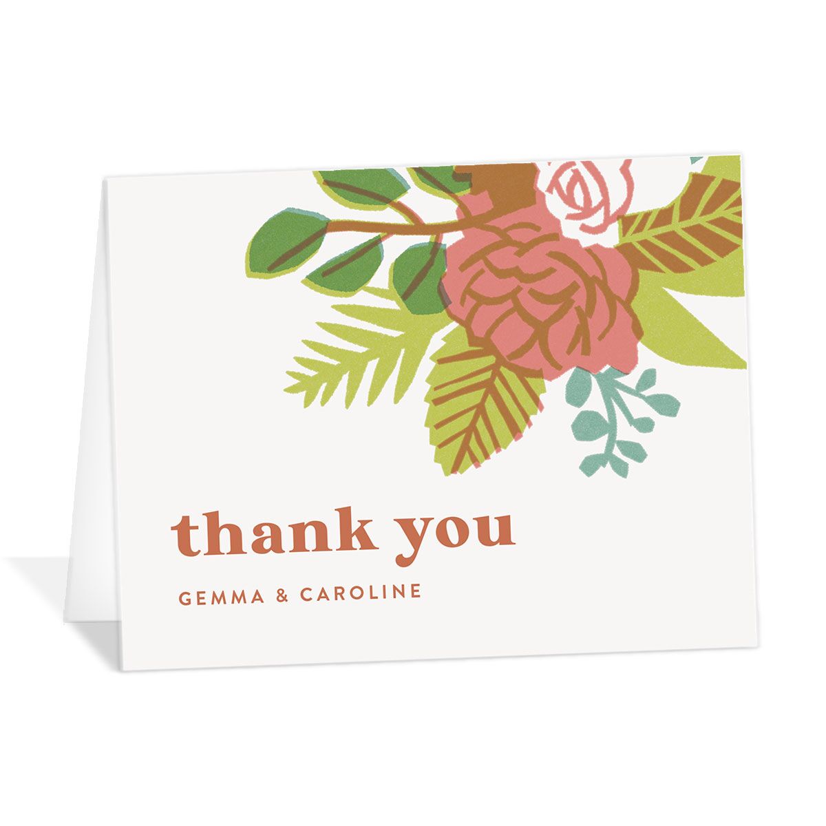 Retro Floral Thank You Cards
