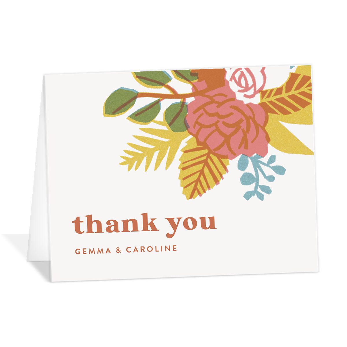 Retro Floral Thank You Cards