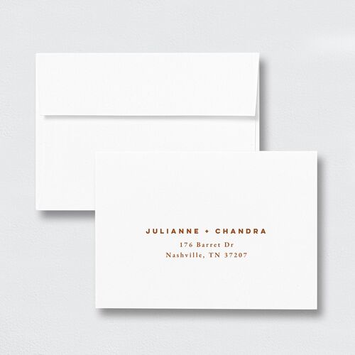 Modern Floral Wedding Response Card Standard Envelopes White Standard Marigold Return Address Signature