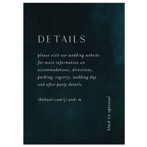 Modern Canvas Wedding Event Detail Cards Navy Signature