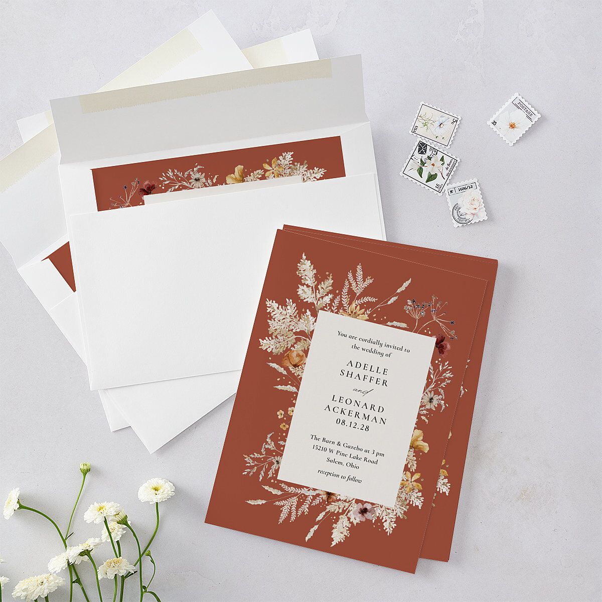 Dried Blooms Wedding Invitations — view 4