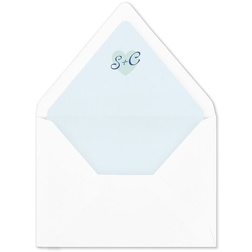 Modern Retro Hearts Euro Envelope Liners Mint Green Luxe