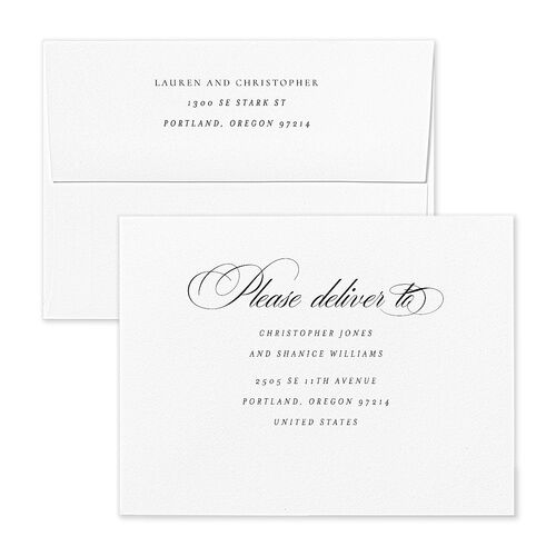 Lasting Frame Thank You Card Envelopes White Licorice Recipient Address Signature Standard