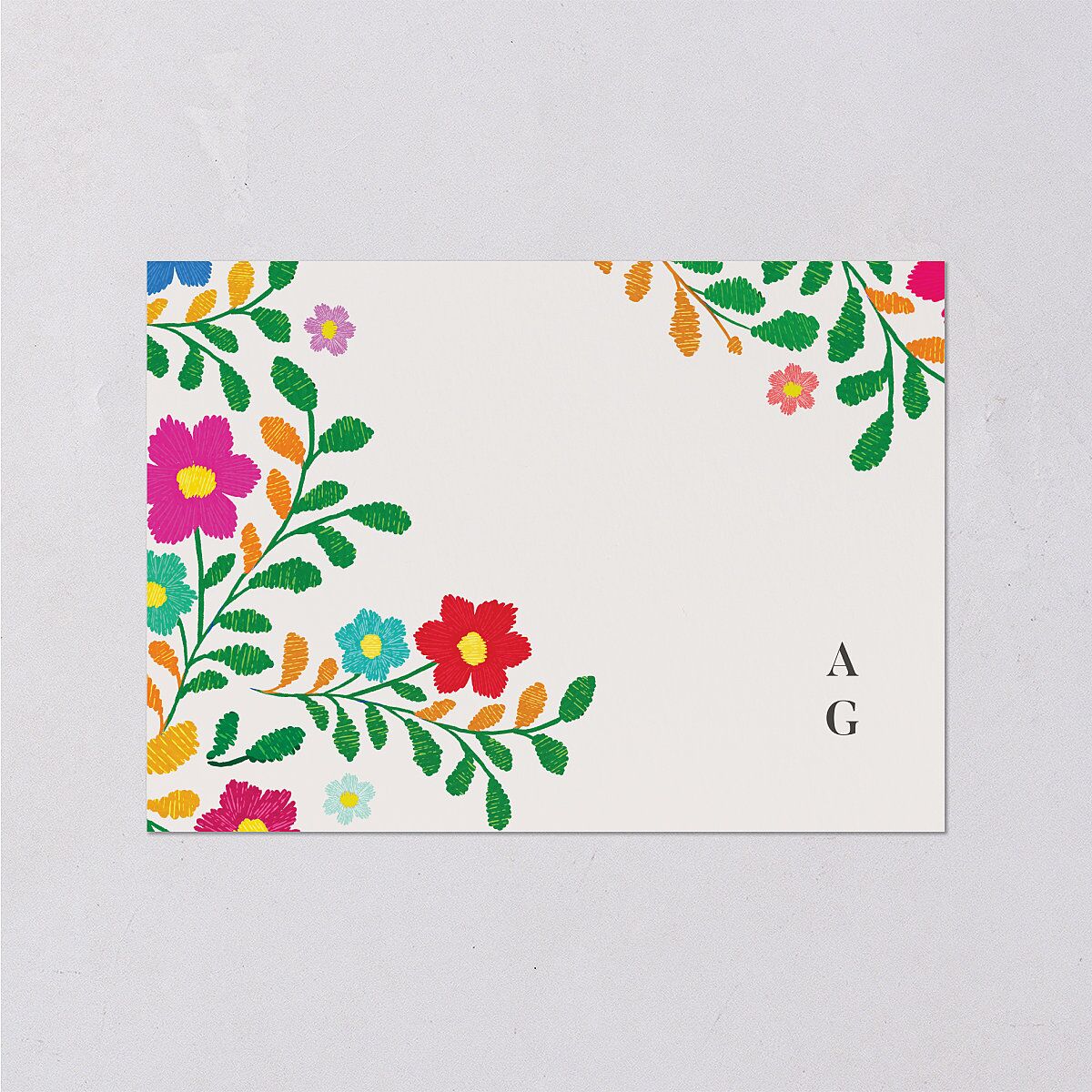 Bordados Florales Wedding Response Cards Off-White Signature