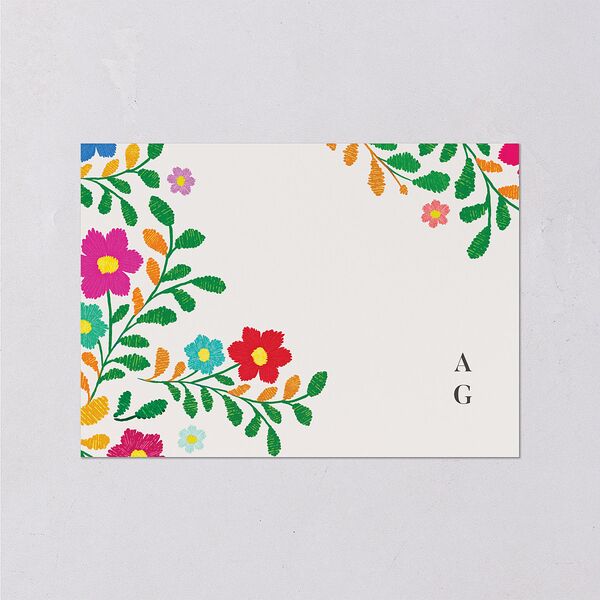 Bordados Florales Wedding Response Cards Off-White Signature