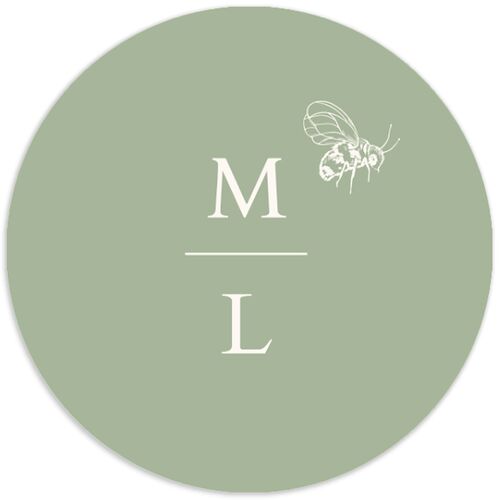 Butterfly Botanical Wedding Stickers Sage Circle