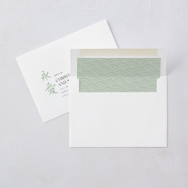 Eternal Ink Wedding Invitations Mint Green Signature Blank No Standard