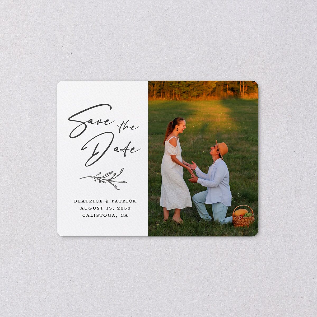 Rustic Setting Save The Date Magnets Medieval Grey Magnet Paper