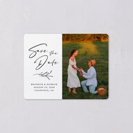 Rustic Setting Save The Date Magnets Medieval Grey Magnet Paper