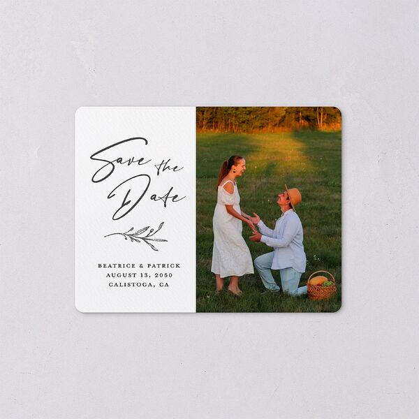 Rustic Setting Save The Date Magnets Medieval Grey Magnet Paper