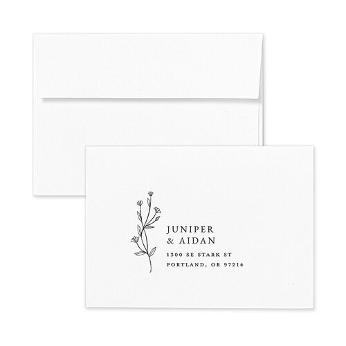 Gilded Monogram Wedding Response Card Standard Envelopes Kraft Licorice Return Address Signature Standard