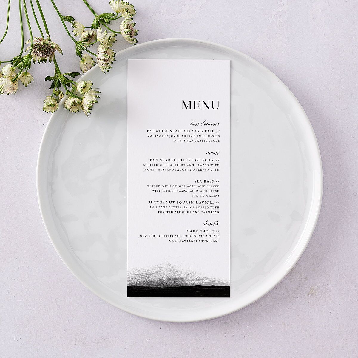 Painted Minimal Menus Midnight Signature