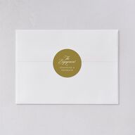 Black Tie Crest Engagement Party Wedding Stickers Pure White Circle