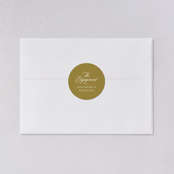 Black Tie Crest Engagement Party Wedding Stickers Pure White Circle