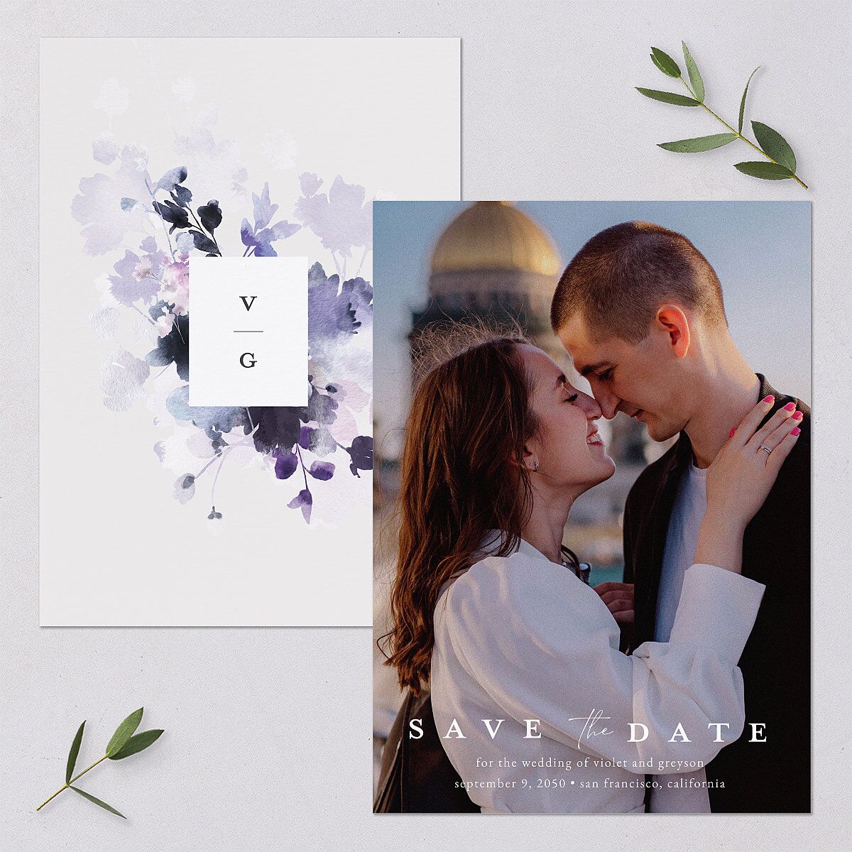 Ethereal Floral Save The Date Cards — view 1